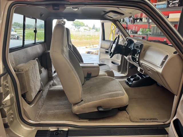 Passenger side interior with jump seats folded