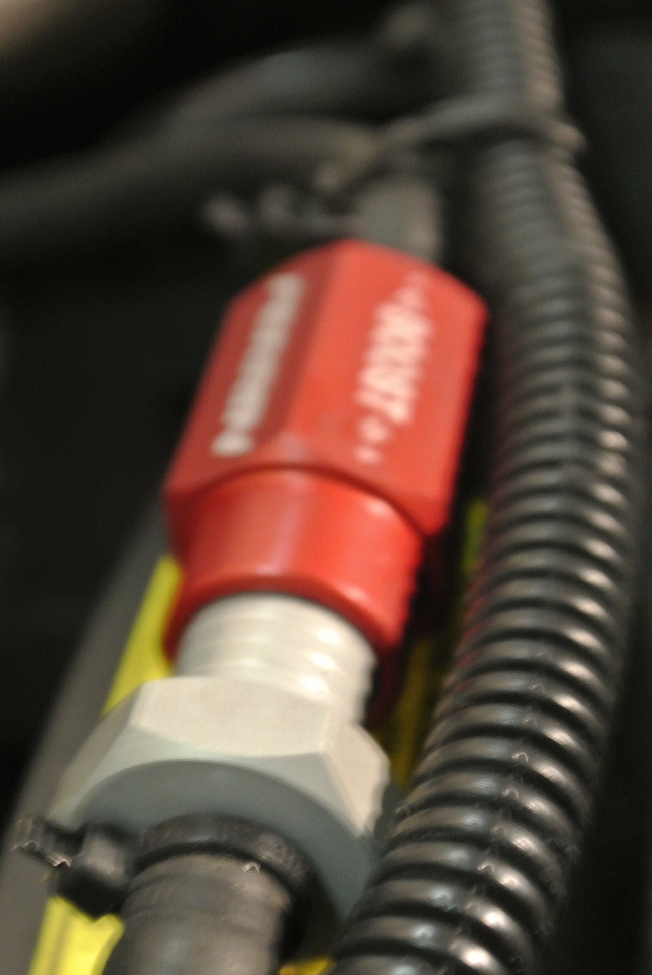 Anodized AN fitting close-up on Torvi